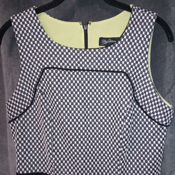 Oleg Cassini Black and White Tweed Fit & Flare Dress Size 6 EUC P2P 16 in - Picture 2 of 5